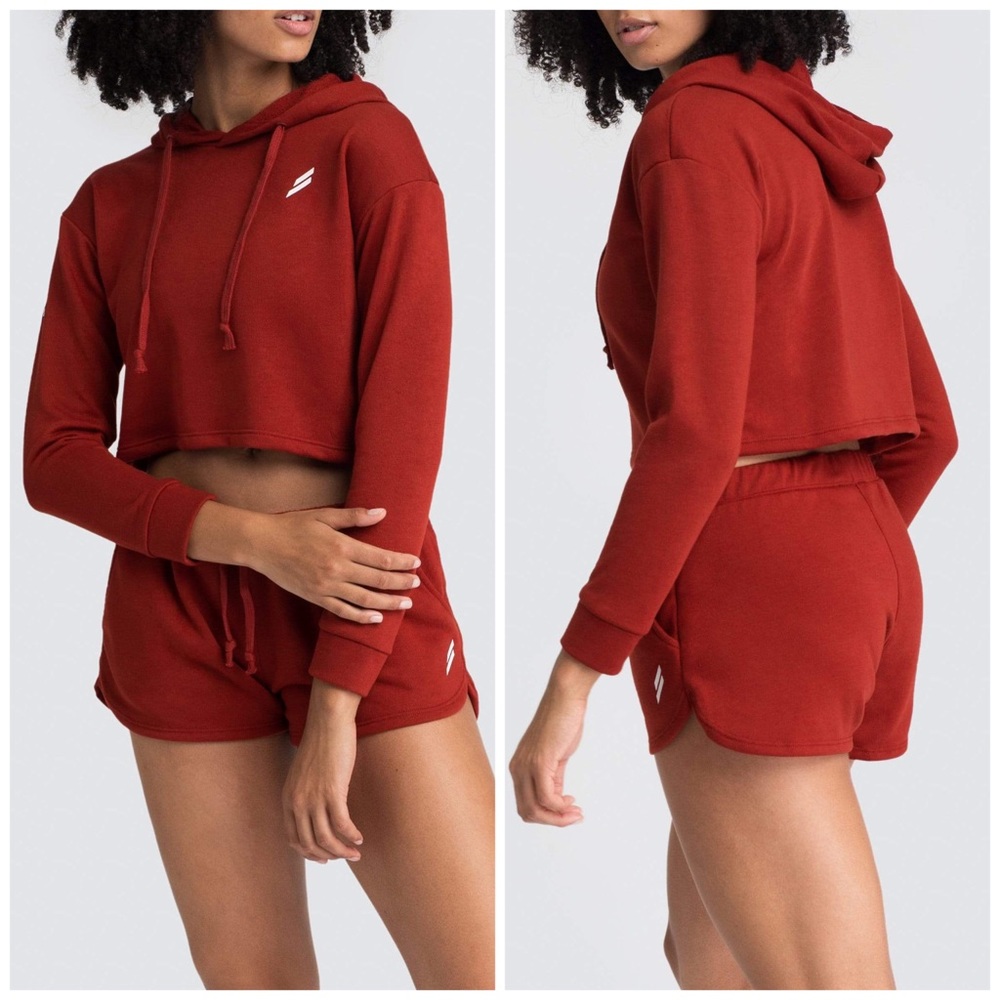 DOYOUEVEN Freedom Cropped Boxy Hoodie Earth Red XS
